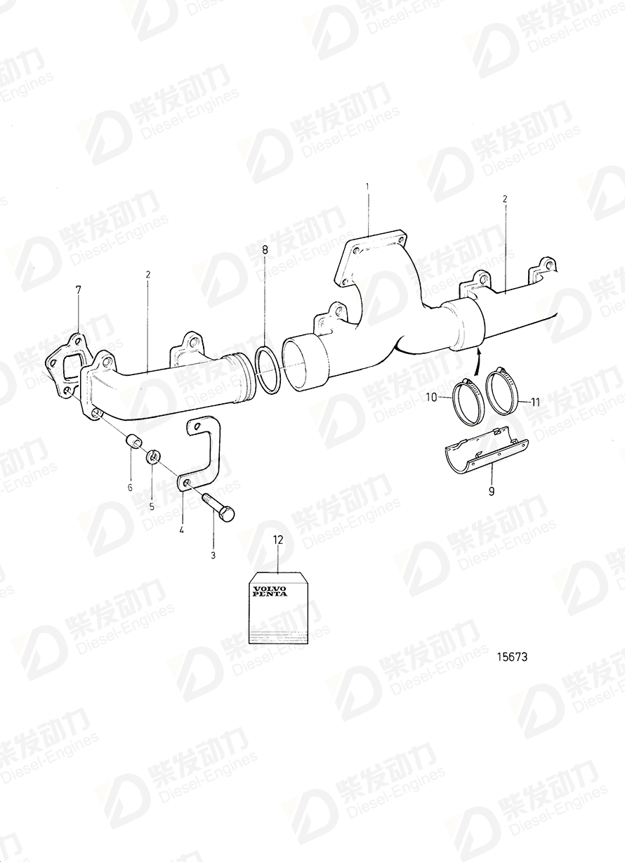 volvo penta Hose clamp 943482 Drawing volvo penta Hose clamp 943482 Drawing